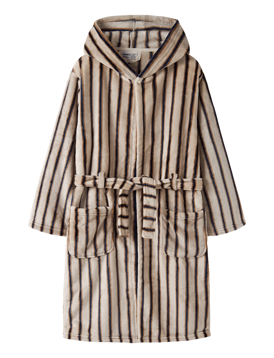 name it - NKMRACERQ MORNING ROBE - badekåber - island fossil - 0