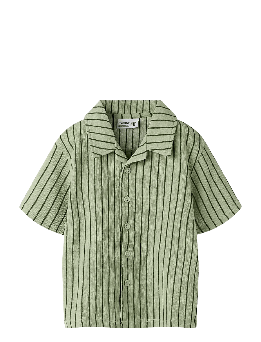 name it - NMMHASLA SS NREG SHIRT - kortærmede skjorter - swamp - 0