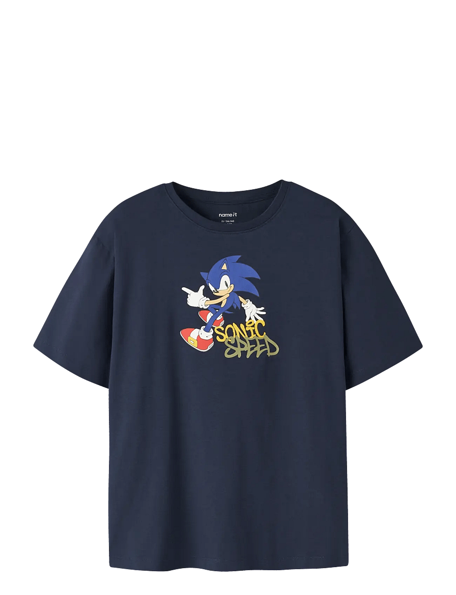 name it - NKMOCEAN SONIC SS NREG TOP SKY - kurzärmelige - navy blazer - 0