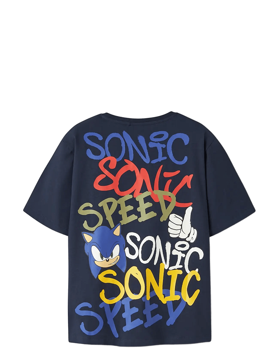 name it - NKMOCEAN SONIC SS NREG TOP SKY - kurzärmelige - navy blazer - 1