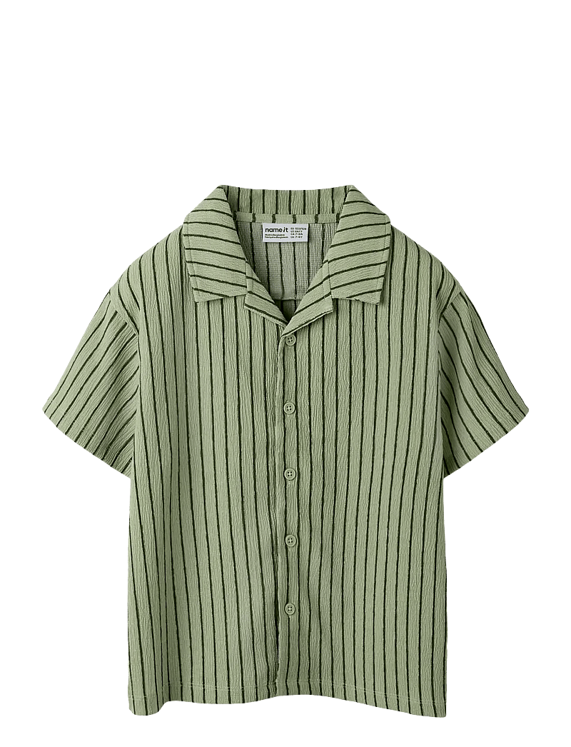 name it - NKMHASLA SS NREG SHIRT - kortærmede skjorter - swamp - 0