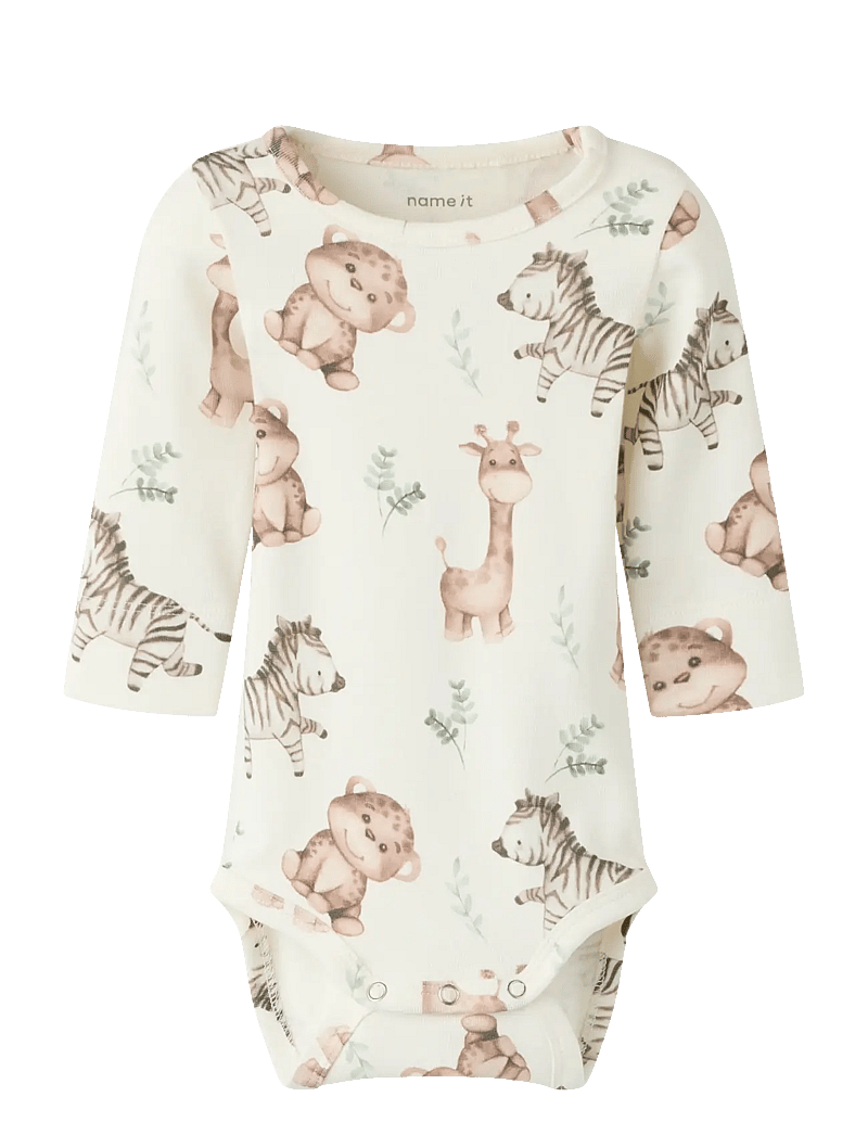 name it - NBNHANIMAL LS XSL BODY - långärmade bodysuits - coconut milk - 0