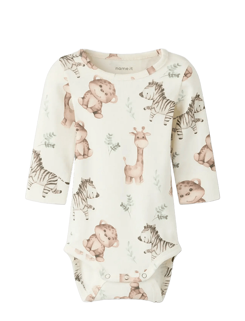 name it - NBNHANIMAL LS XSL BODY - långärmade bodysuits - coconut milk - 2