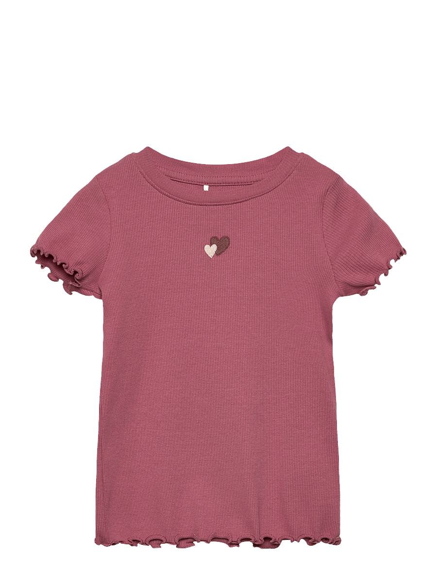 name it - NMFHANILIA SS XSL TOP - kurzärmelige - mesa rose - 0