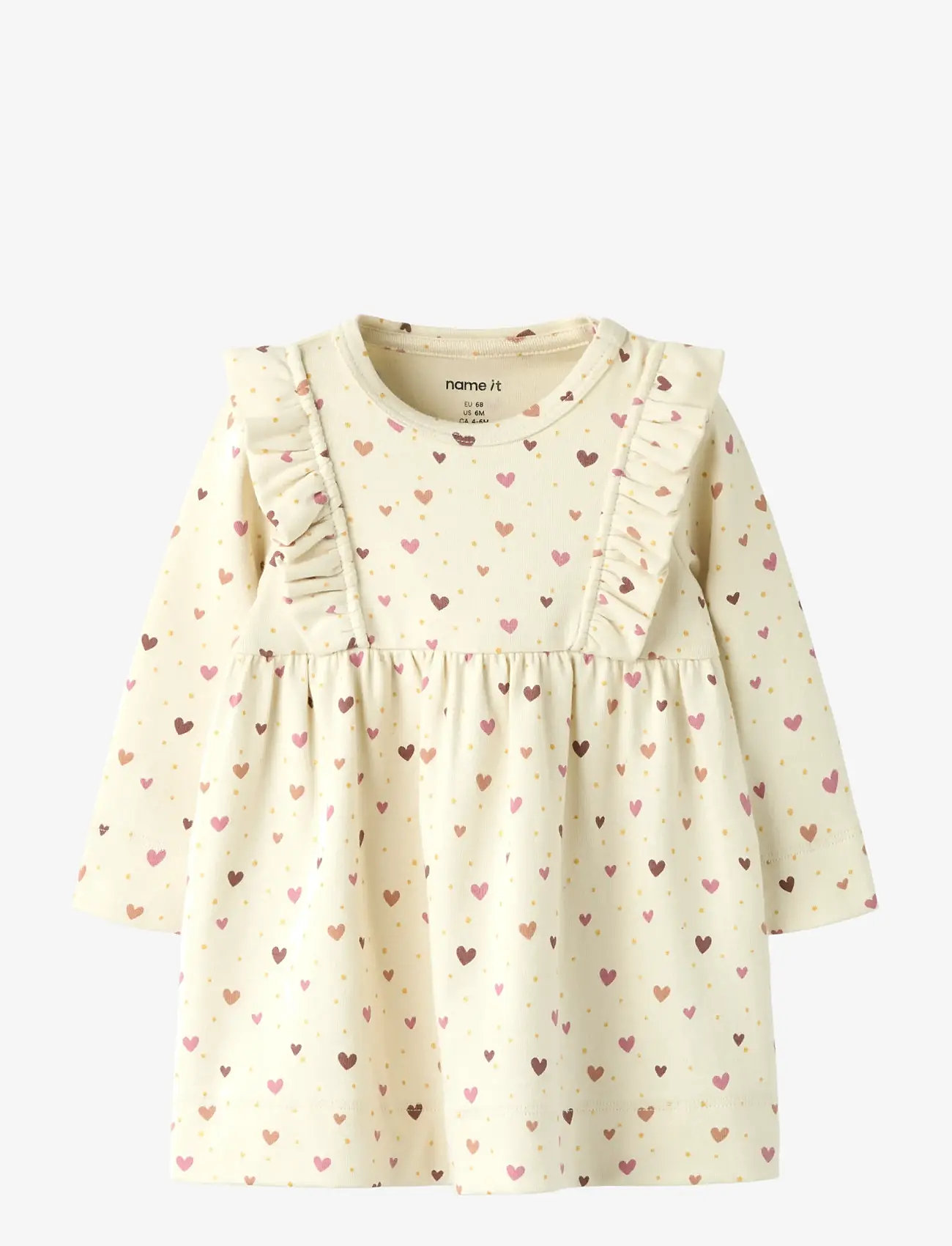 name it - NBFHAYLA LS DRESS - pikkade varrukatega beebi kleidid - almond milk - 0