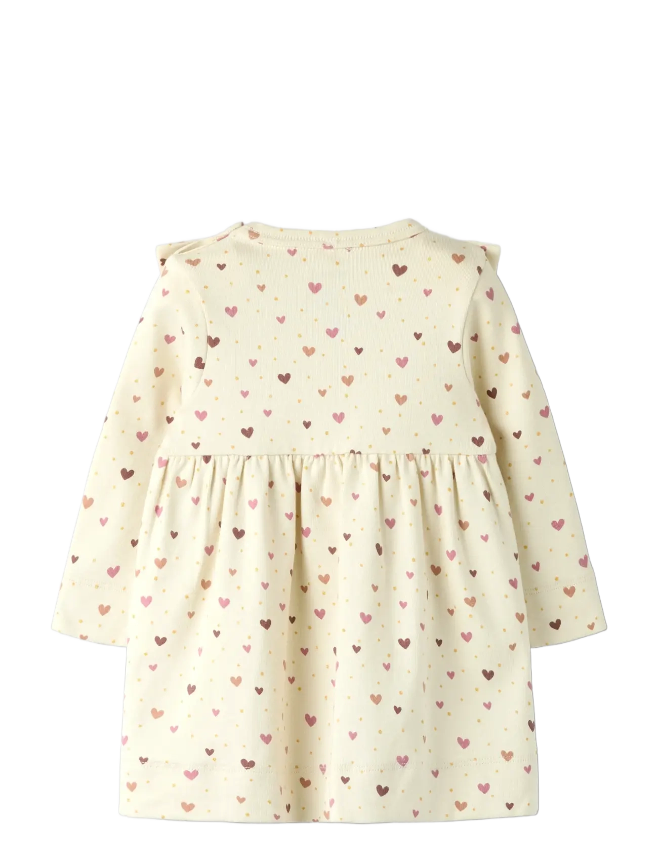 name it - NBFHAYLA LS DRESS - sukienki dla dziewczynek z długim rękawem - almond milk - 1
