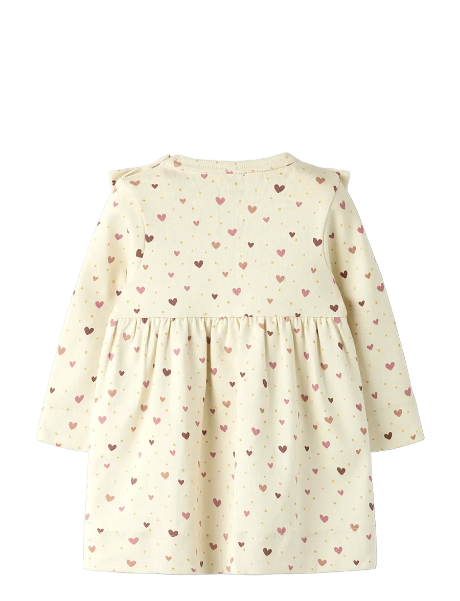 name it - NBFHAYLA LS DRESS - långärmade babyklänningar - almond milk - 1