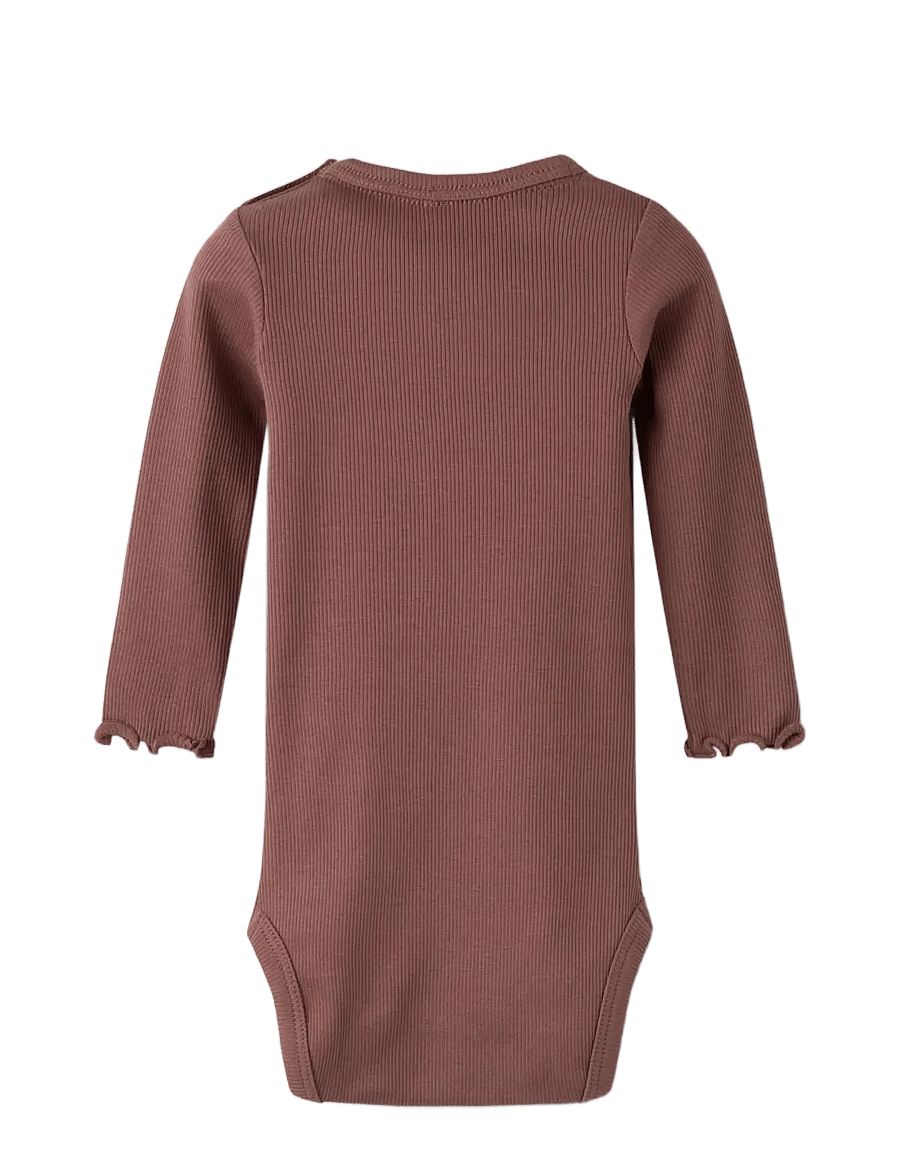 name it - NBFHANILIA LS XSL BODY - långärmade bodysuits - marron - 1