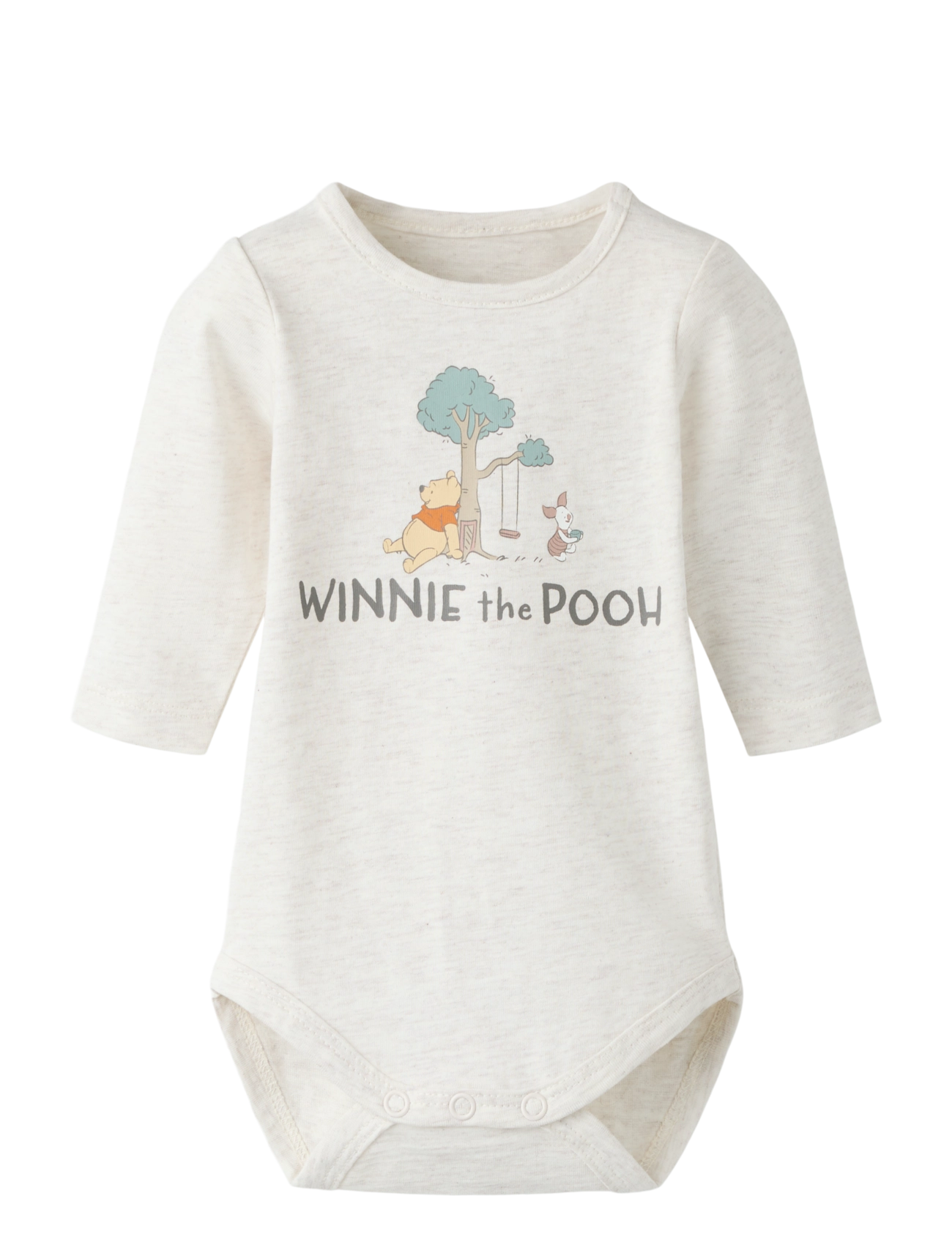 name it NBNOKI POOH LS BODY WDI - Långärmade bodies - PEYOTE MELANGE / cream