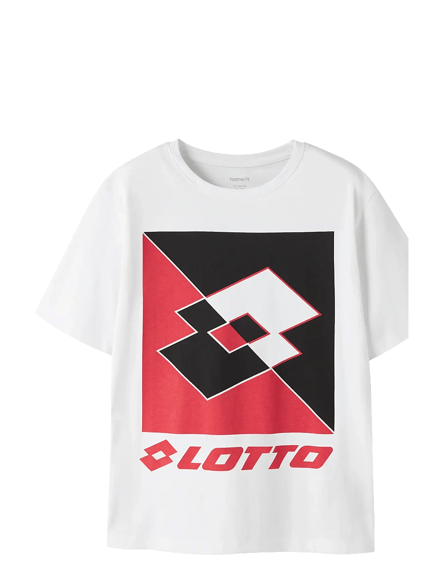 name it - NKNJONAS LOTTO SS NREG TOP LNOOS VDE - kortärmade t-shirts - bright white - 0
