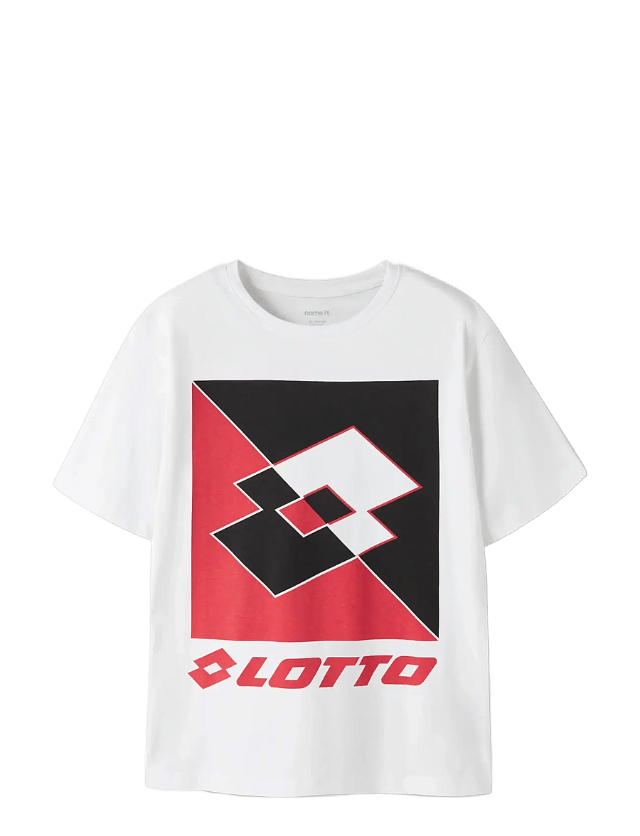 name it - NKNJONAS LOTTO SS NREG TOP LNOOS VDE - kortärmade t-shirts - bright white - 2