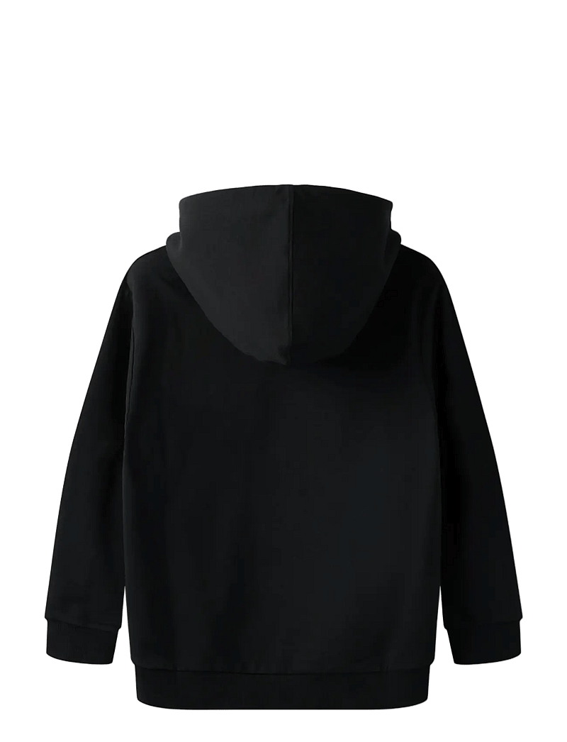 name it - NKNJOG LOTTO NREG SWEAT WH UNB LNOOS VDE - bluzy z kapturem - black - 1