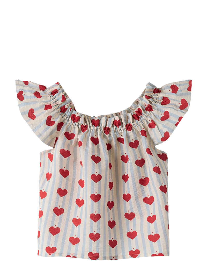 name it - NMFHULLA SS TOP - blouses & tunics - pearl blue - 0