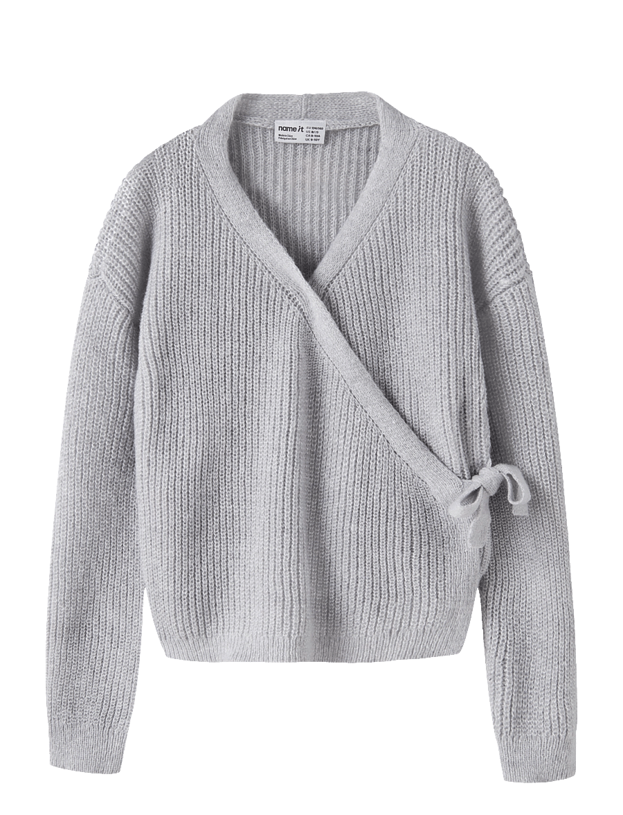 name it - NKFNANIE LS KNIT - cardigans - light grey melange - 0