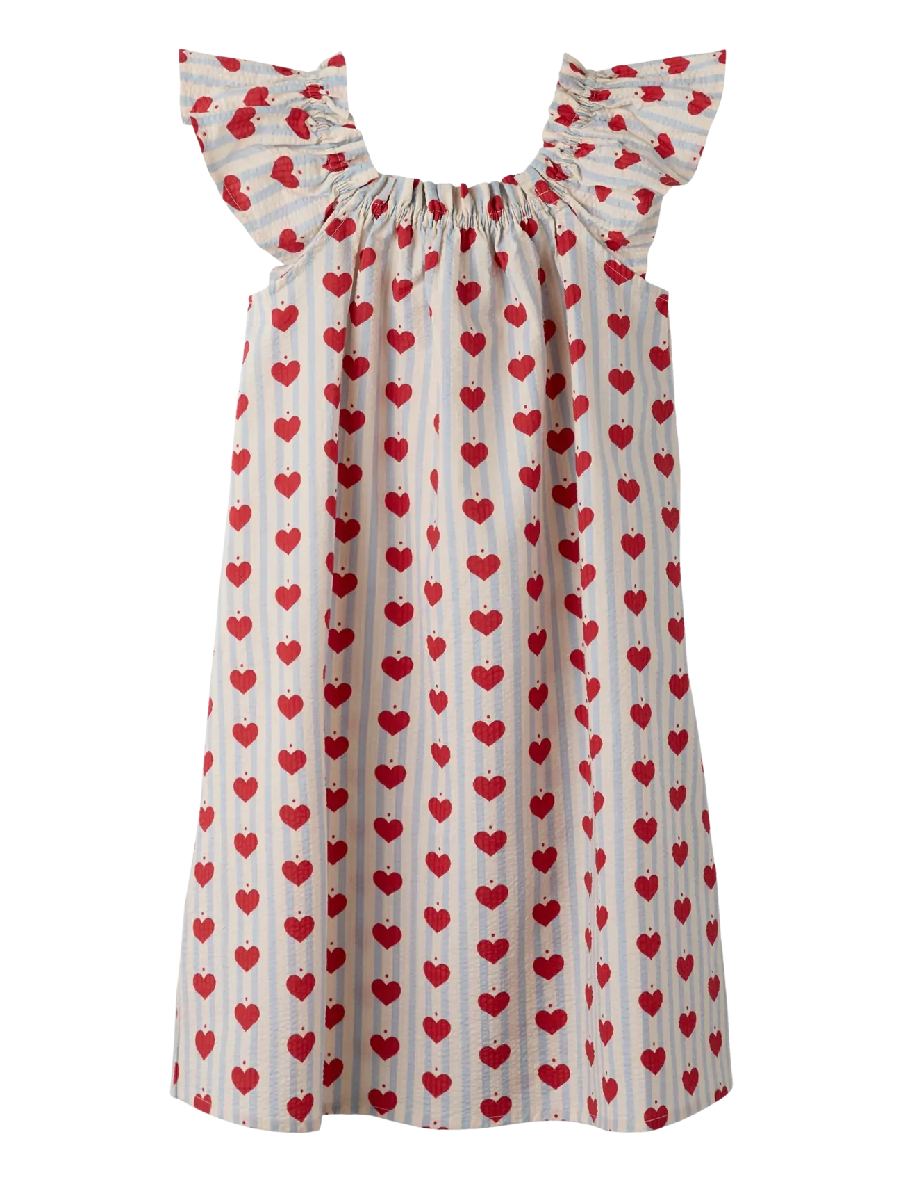 name it NMFHULLA SS DRESS - Nyheter - PEARL BLUE / red