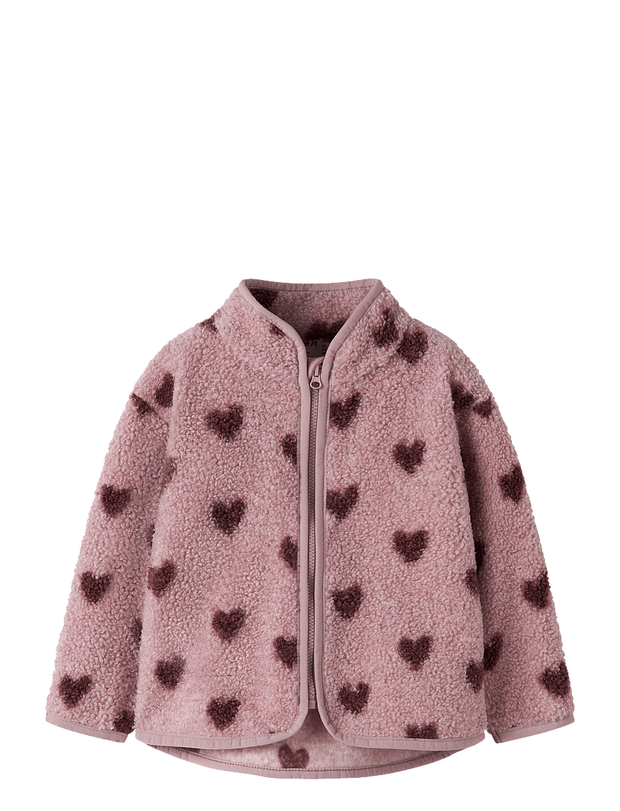 name it - NBFOLAJA NREG TEDDY JACKET - fleecejackor - mauve shadows - 0