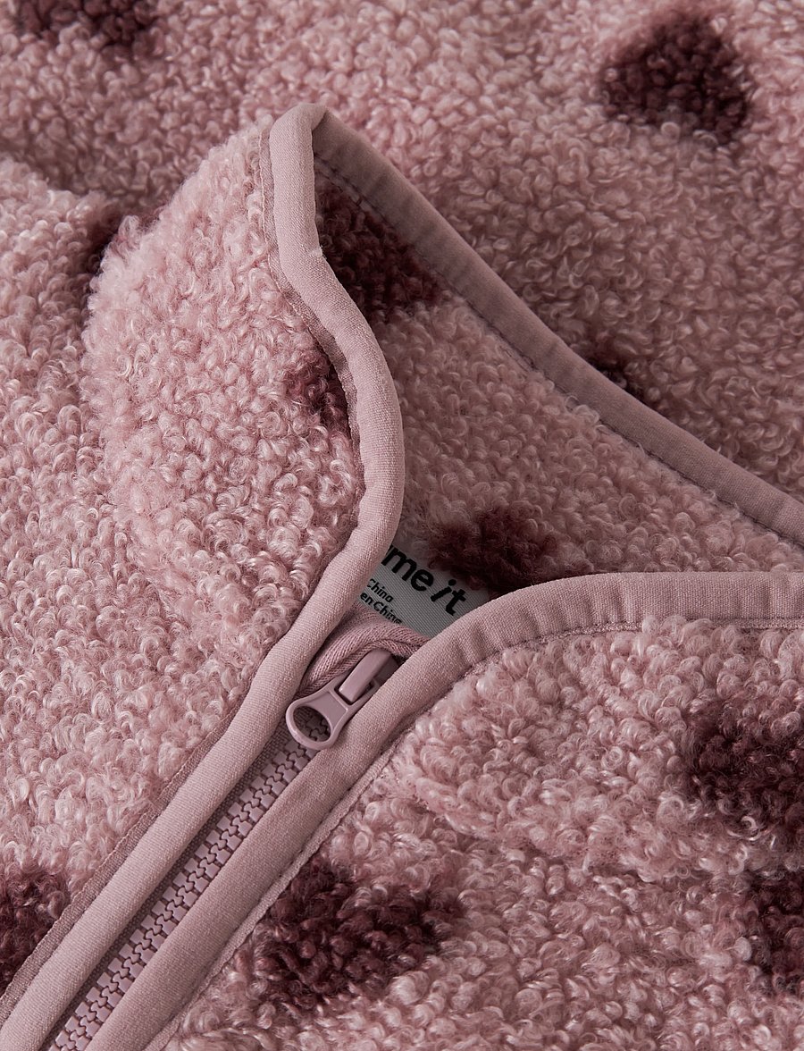 name it - NBFOLAJA NREG TEDDY JACKET - fleecejackor - mauve shadows - 2