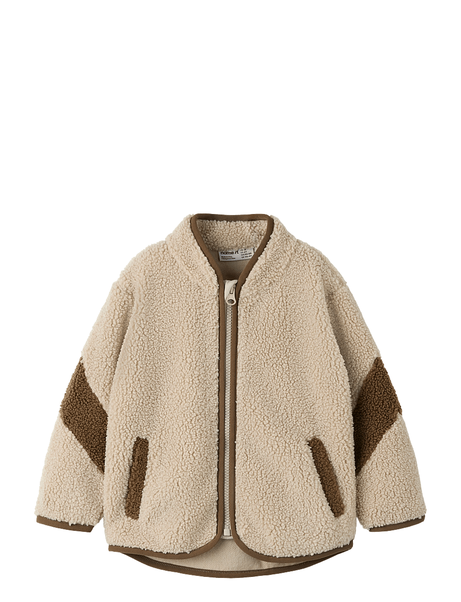 name it - NMMORIAS NERG TEDDY JACKET - fleecejackor - island fossil - 0