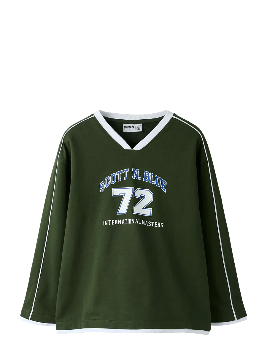 name it - NKMFRED LS RLX LIGHT SWE UNB - sweatshirts - kombu green - 0