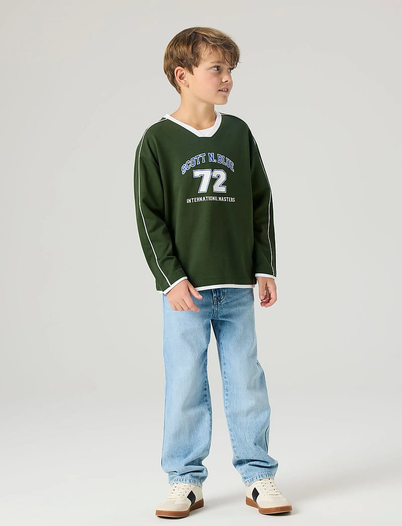 name it - NKMFRED LS RLX LIGHT SWE UNB - sweatshirts - kombu green - 2