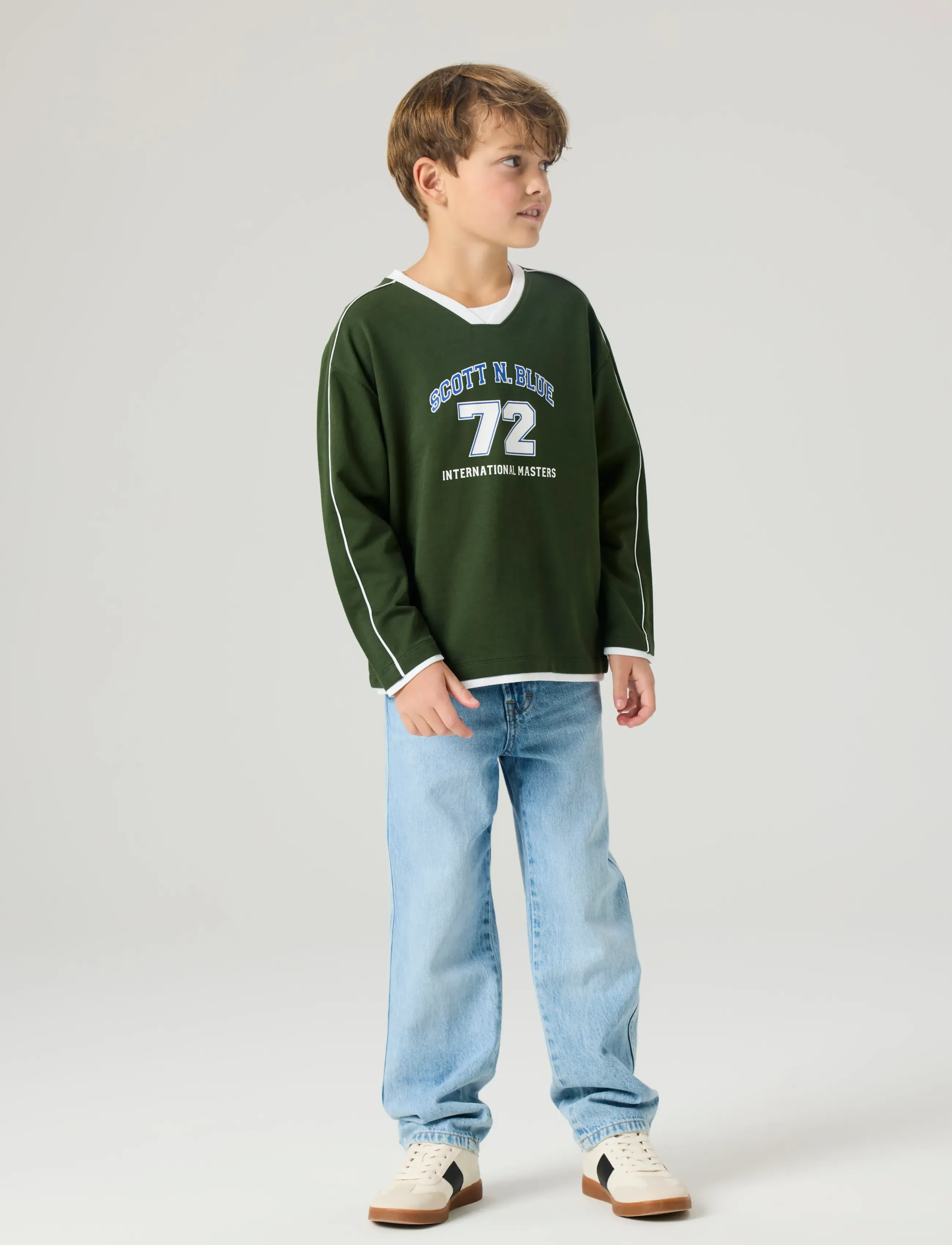 name it - NKMFRED LS RLX LIGHT SWE UNB - sweatshirts - kombu green - 2