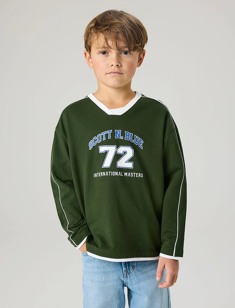 name it - NKMFRED LS RLX LIGHT SWE UNB - sweatshirts - kombu green - 3