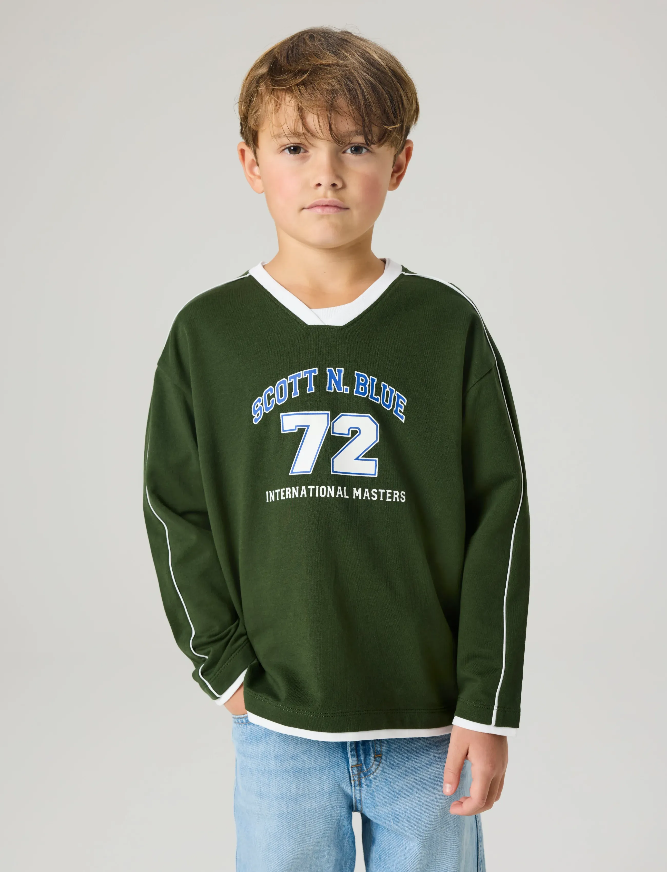 name it - NKMFRED LS RLX LIGHT SWE UNB - sweatshirts - kombu green - 3