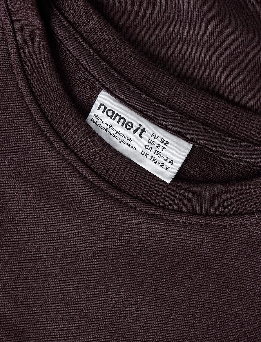 name it - NMFKLUISI LS SWEAT UNB - dressipluusid - chocolate plum - 3