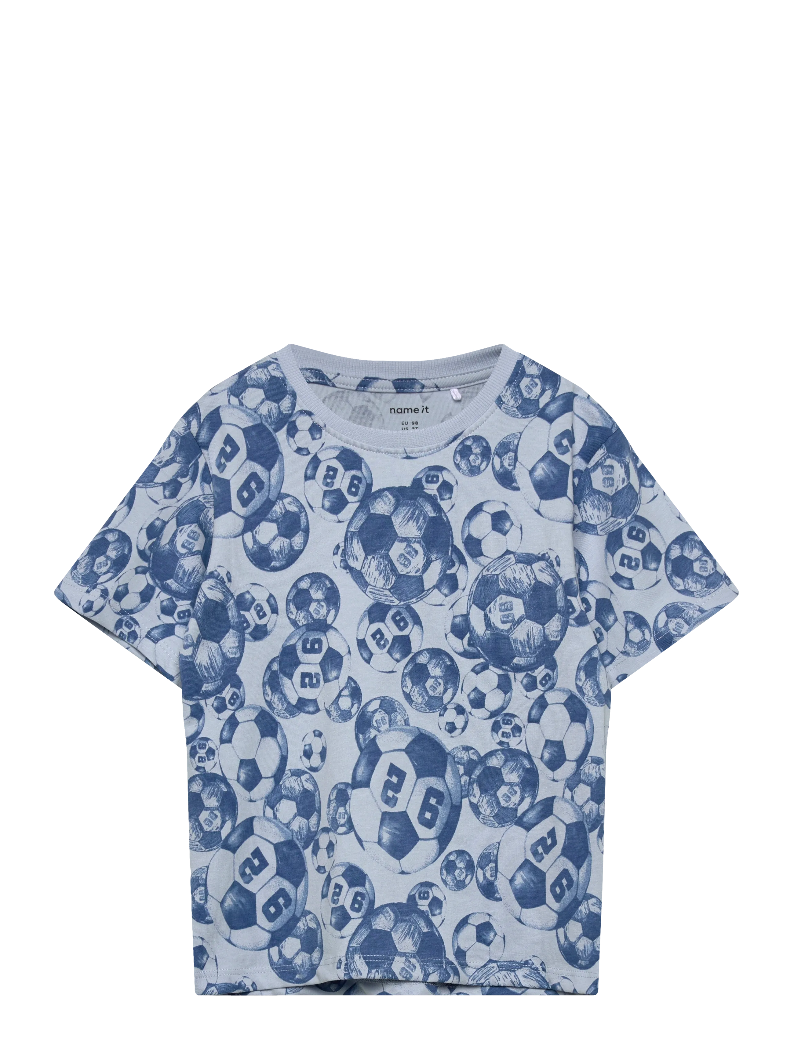name it Nmmhootball Ss Nreg Top, Børn, Fodboldprint Kortærmet T-Shirt, Blå, Str: 92