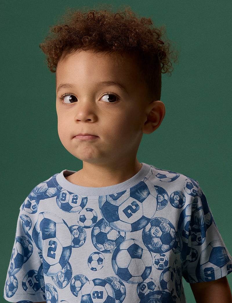 name it - NMMHOOTBALL SS NREG TOP - kortærmede t-shirts - subdued blue - 3