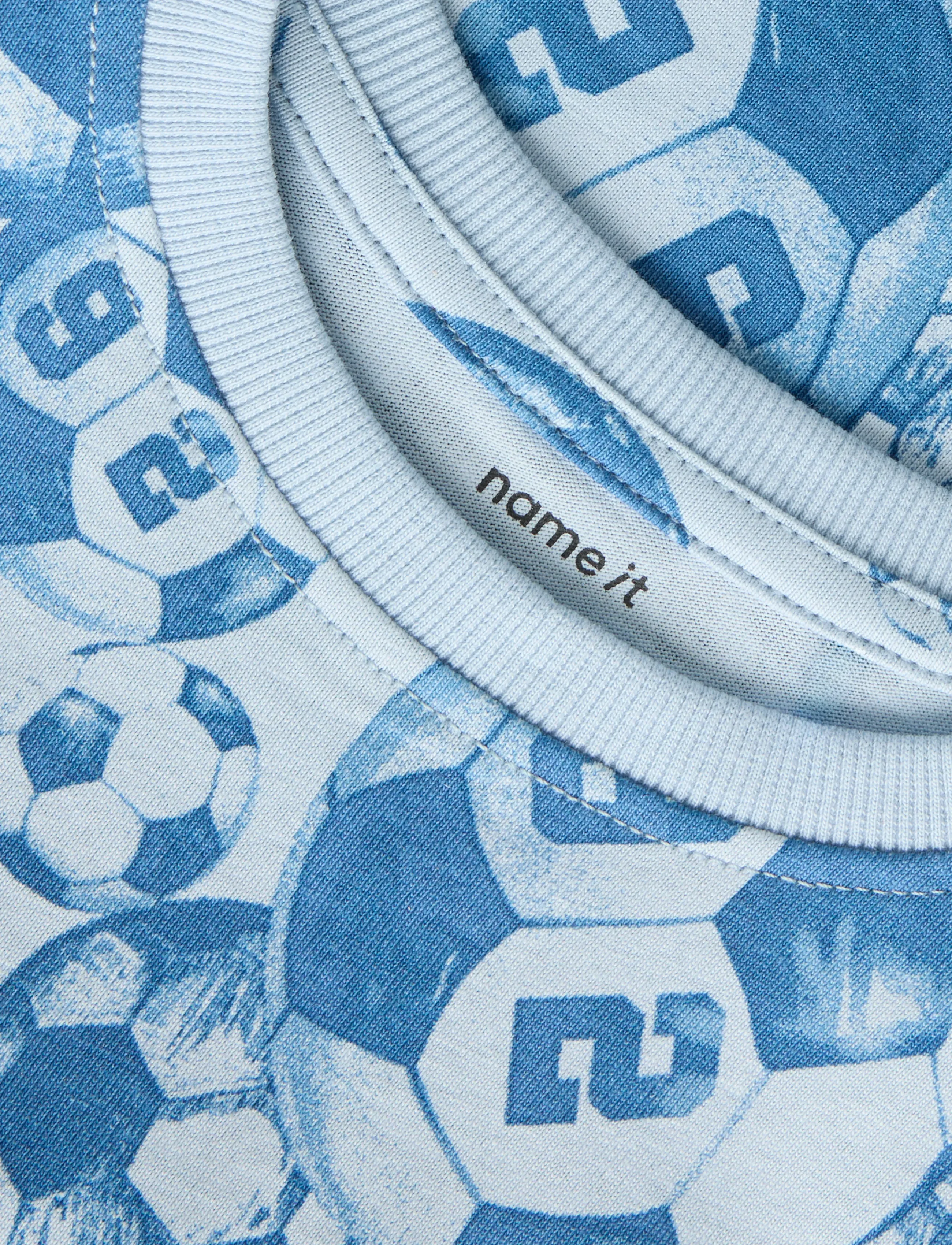 name it - NMMHOOTBALL SS NREG TOP - short-sleeved t-shirts - subdued blue - 4