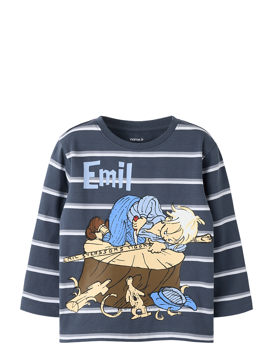 name it - NMMALF EMIL LS NREG TOP BOX SKY - långärmade t-shirts - ombre blue - 0