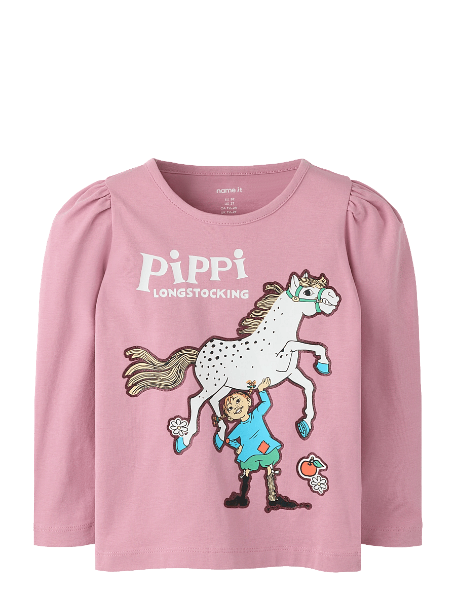name it - NMFANNA PIPPI LS TOP BOX SKY - långärmade t-shirts - lilas - 0