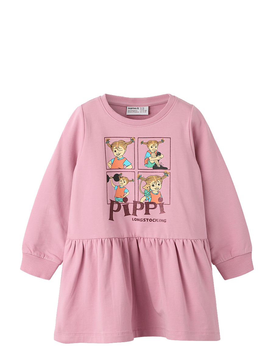 name it - NMFASTA PIPPI SWE DRESS BRU SKY - langärmelige babykleider - lilas - 0