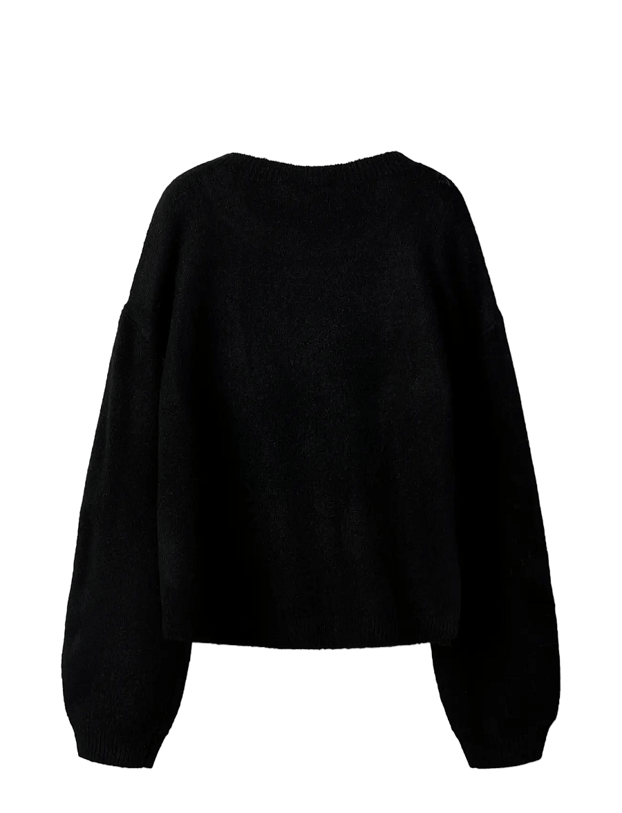 name it - NKFOGUSSE LS KNIT - stickade tröjor - black - 1