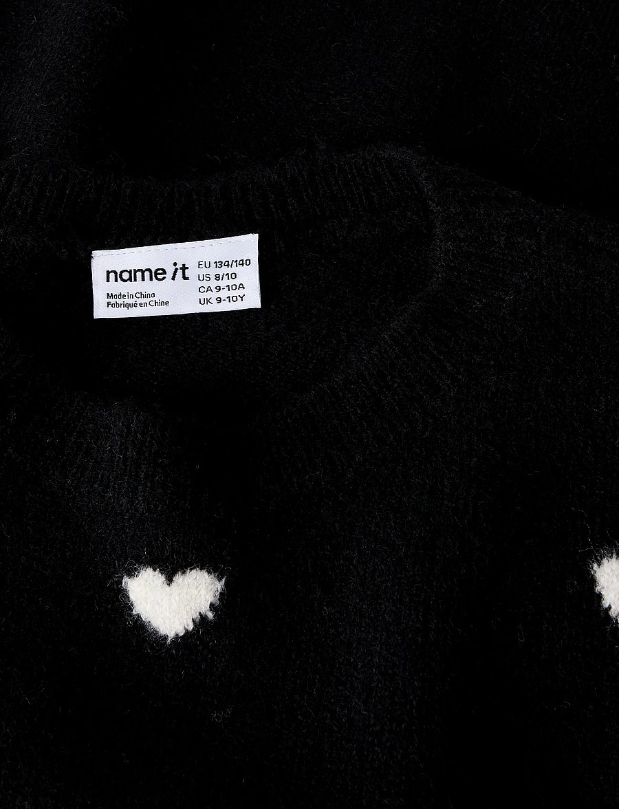 name it - NKFOGUSSE LS KNIT - stickade tröjor - black - 2