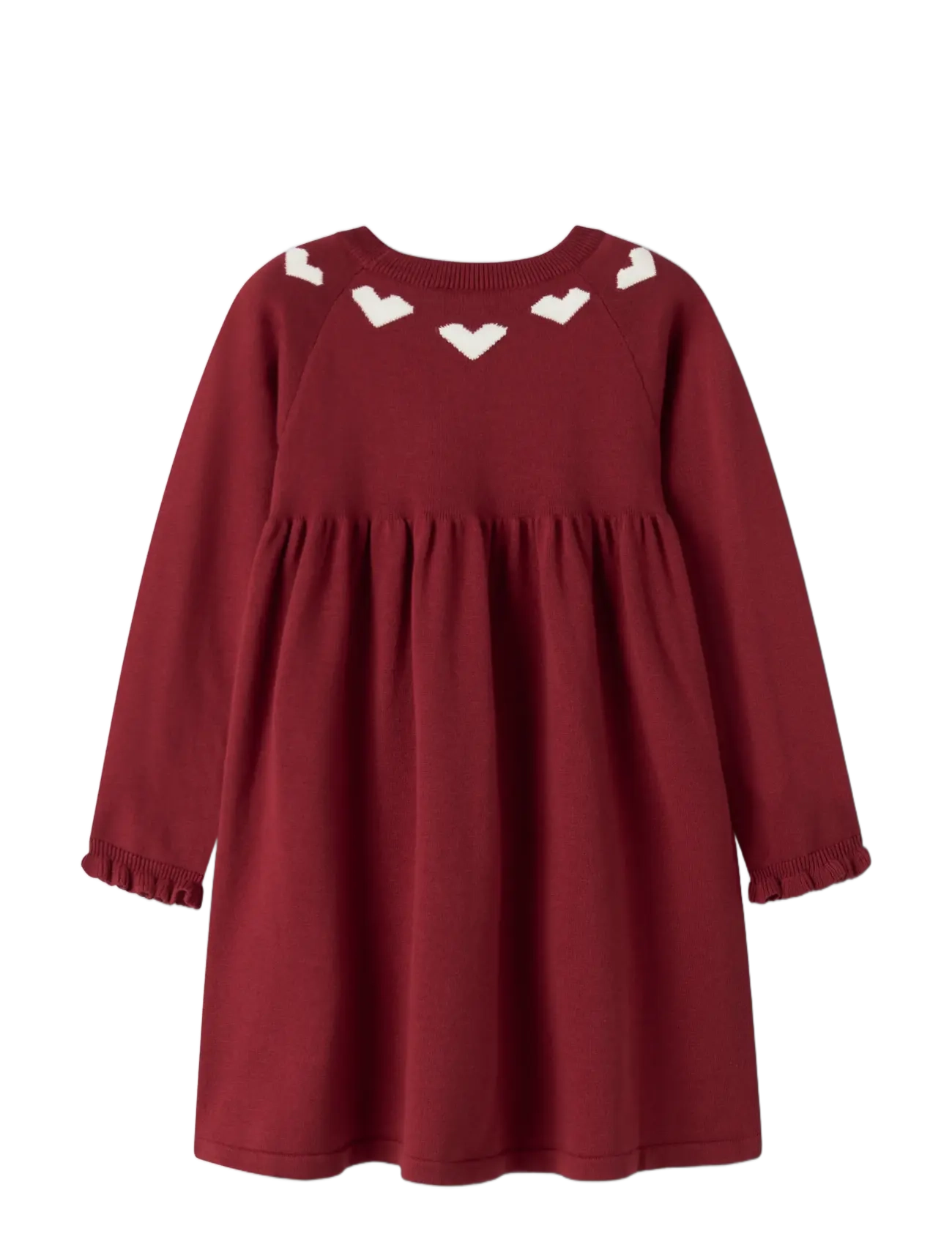 name it - NMFRISSE LS KNIT DRESS - red dahlia - 1