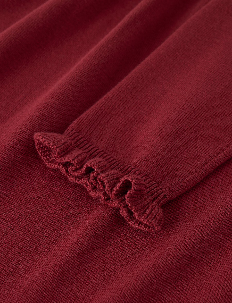 name it - NMFRISSE LS KNIT DRESS - red dahlia - 2