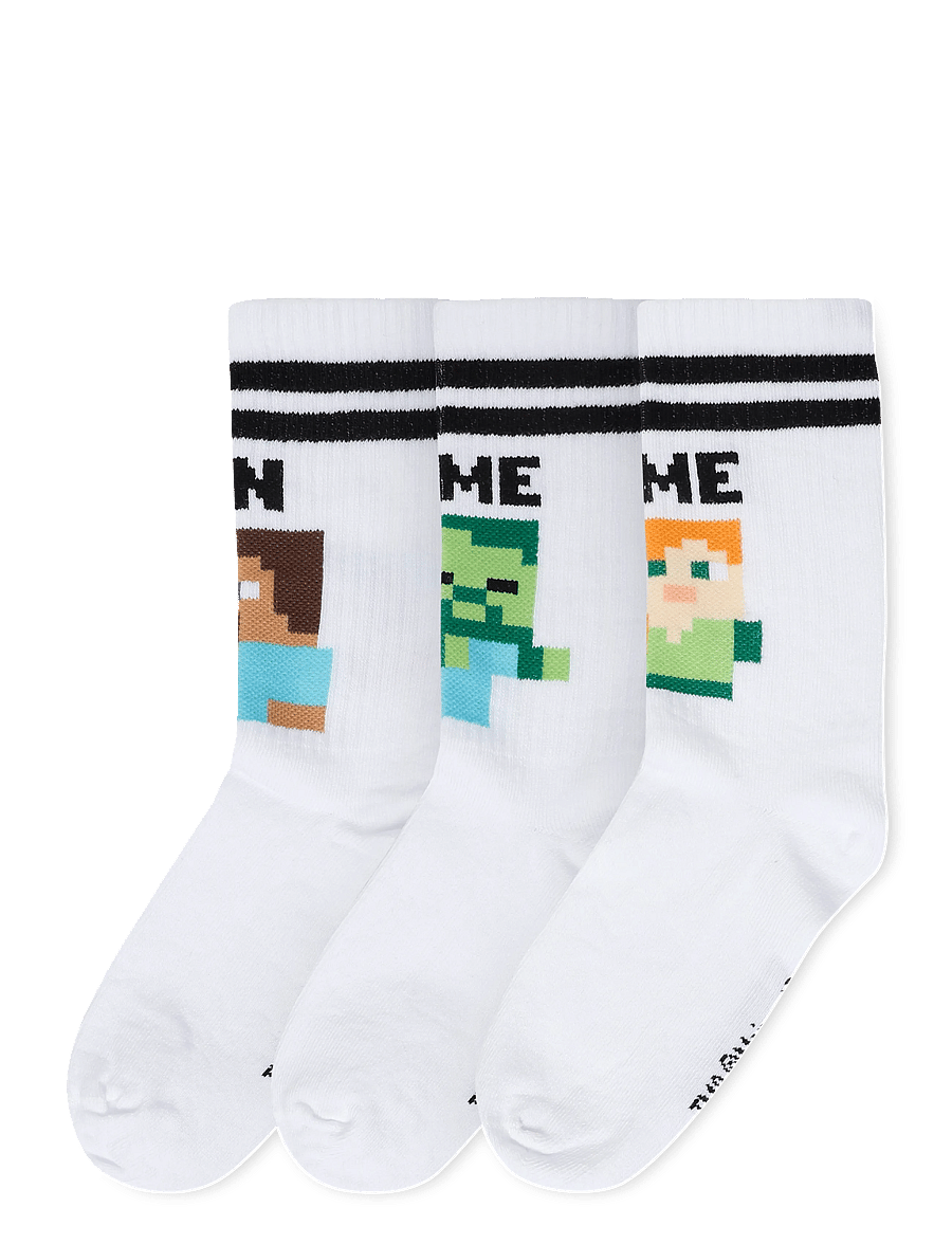 name it - NKMJAKOBSEN MINECRAFT 3P TENNISSOCK BFU - strümpfe - bright white - 0