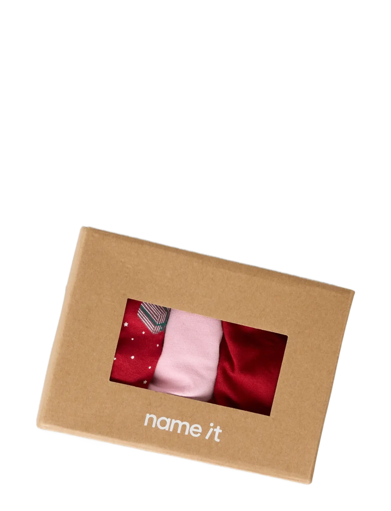 name it - NMFVISMAS 3P TIGHTS GIFTPACK - trosor - red dahlia - 4