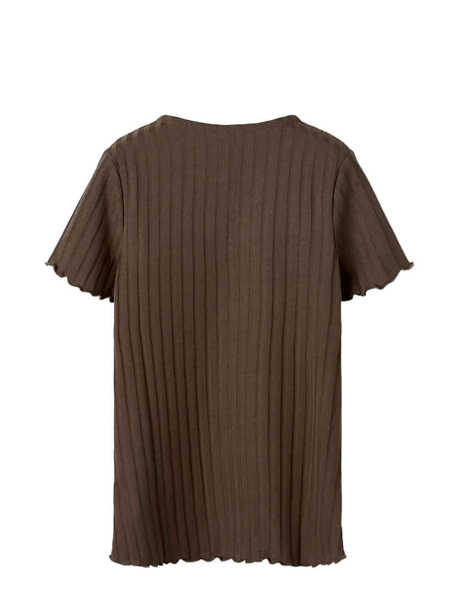 name it - NKFJENNA SS SLIM CARD - kurzärmelige - sepia - 1