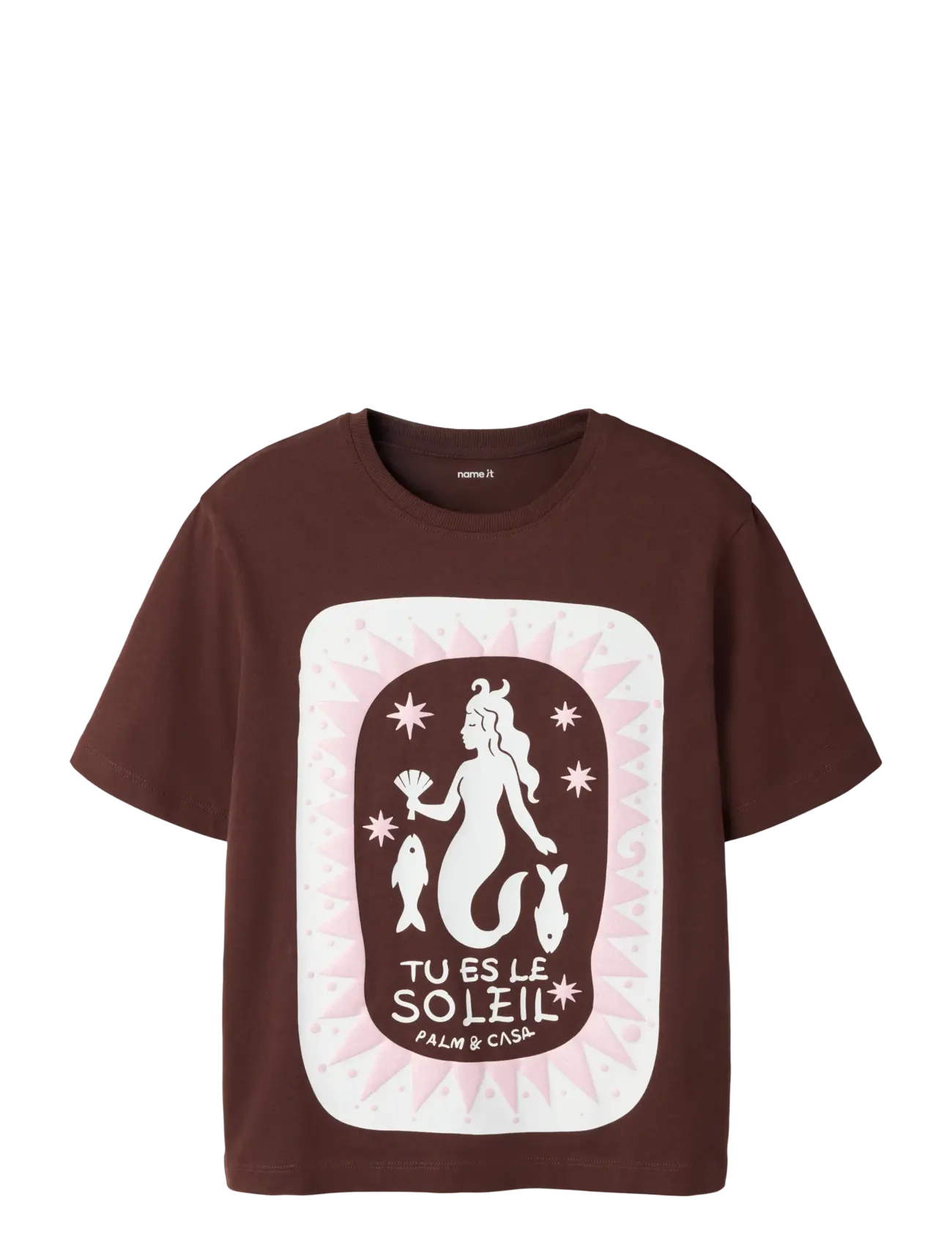 name it NKFJUNO SS NREG TOP BOX - Teens 9-14 år - BITTER CHOCOLATE / brown