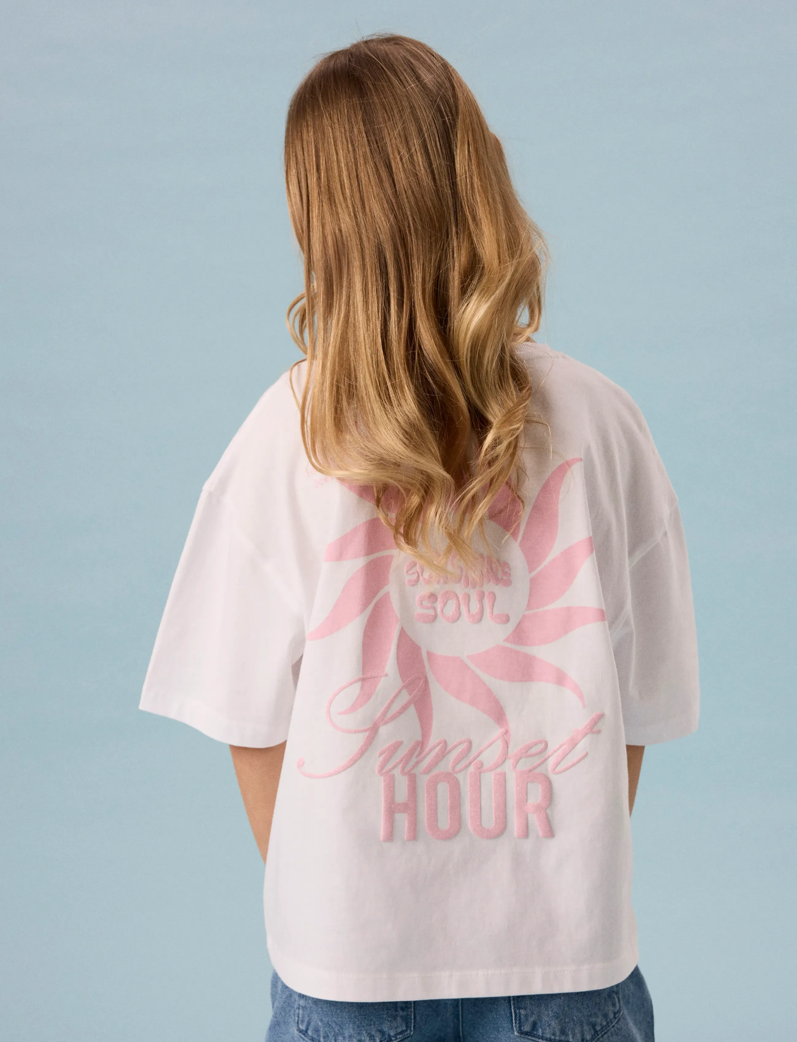name it Nkfjuno Ss Nreg Top Box, Børn, Grafisk Boxy T-Shirt, Hvid, Str: 116