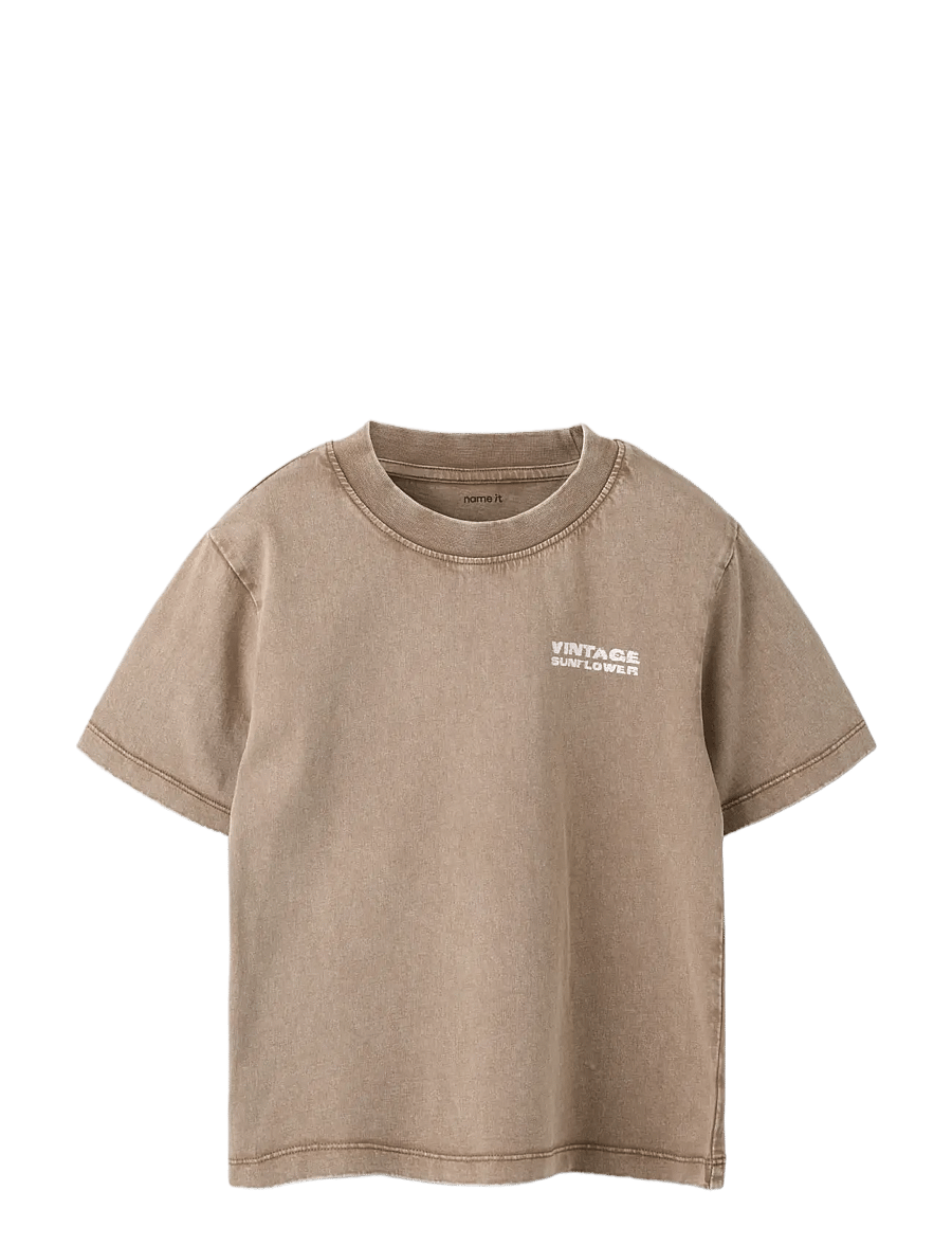 name it - NKFJADA SS NREG TOP - kortärmade t-shirts - sepia - 2