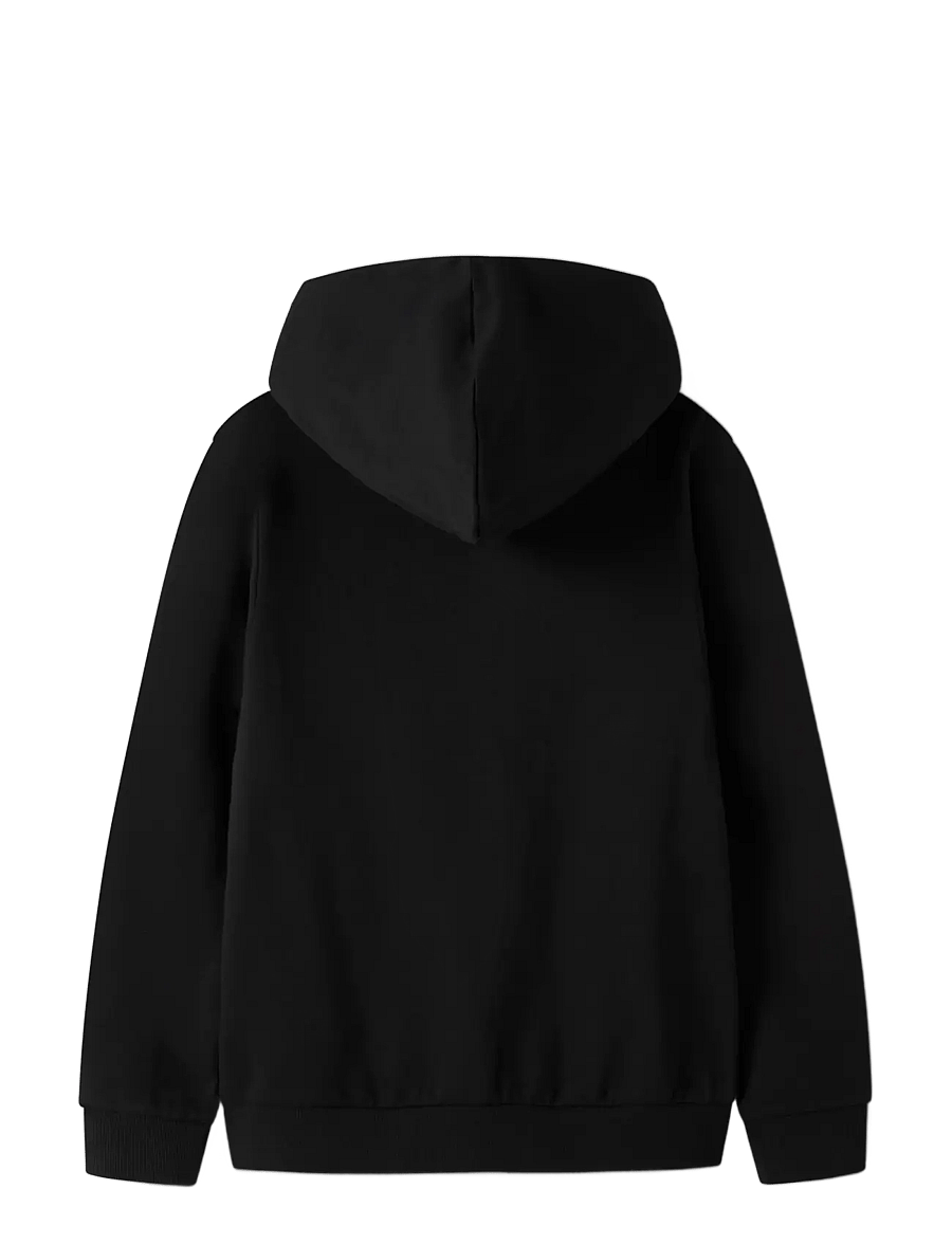 name it - NKMFLO LS SWEAT CARD WH BRU - fleecejacken - black - 1