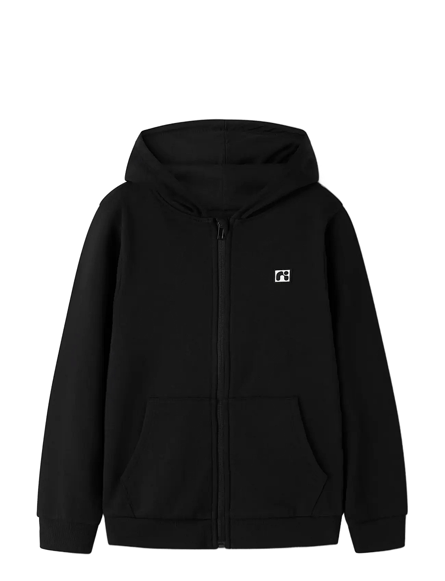 name it - NKMFLO LS SWEAT CARD WH BRU - fleecejacken - black - 2