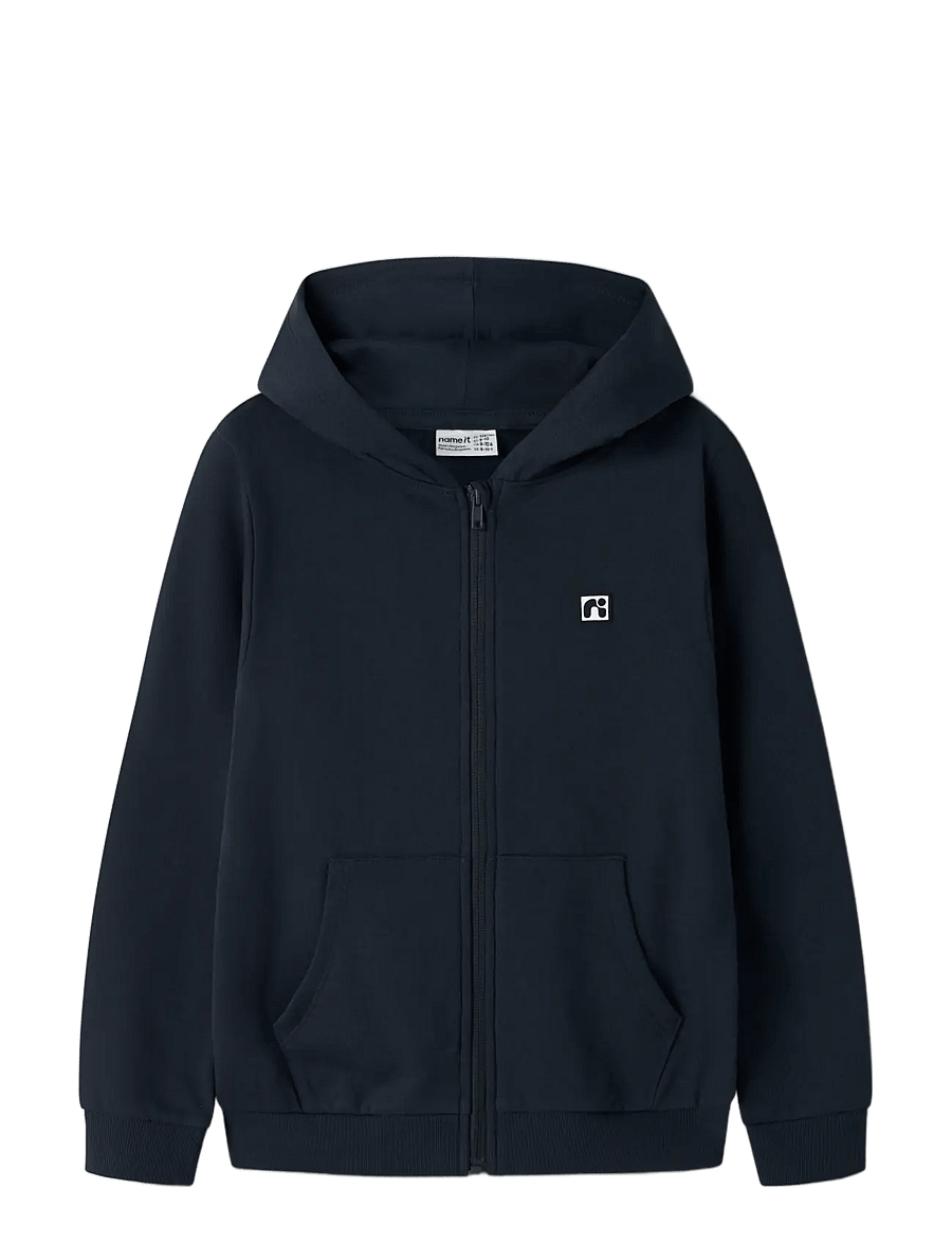 name it - NKMFLO LS SWEAT CARD WH BRU - fleecejacken - dark sapphire - 2
