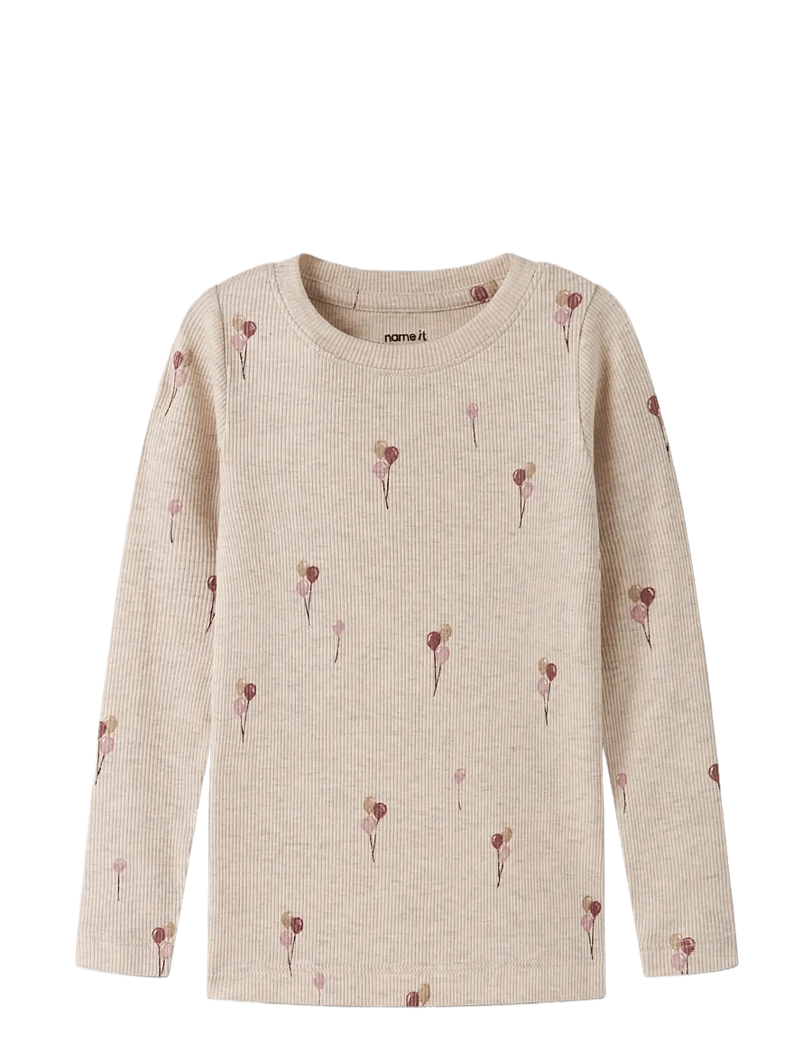 name it - NMFNABILA LS XSL TOP - langärmelig - peyote melange - 2