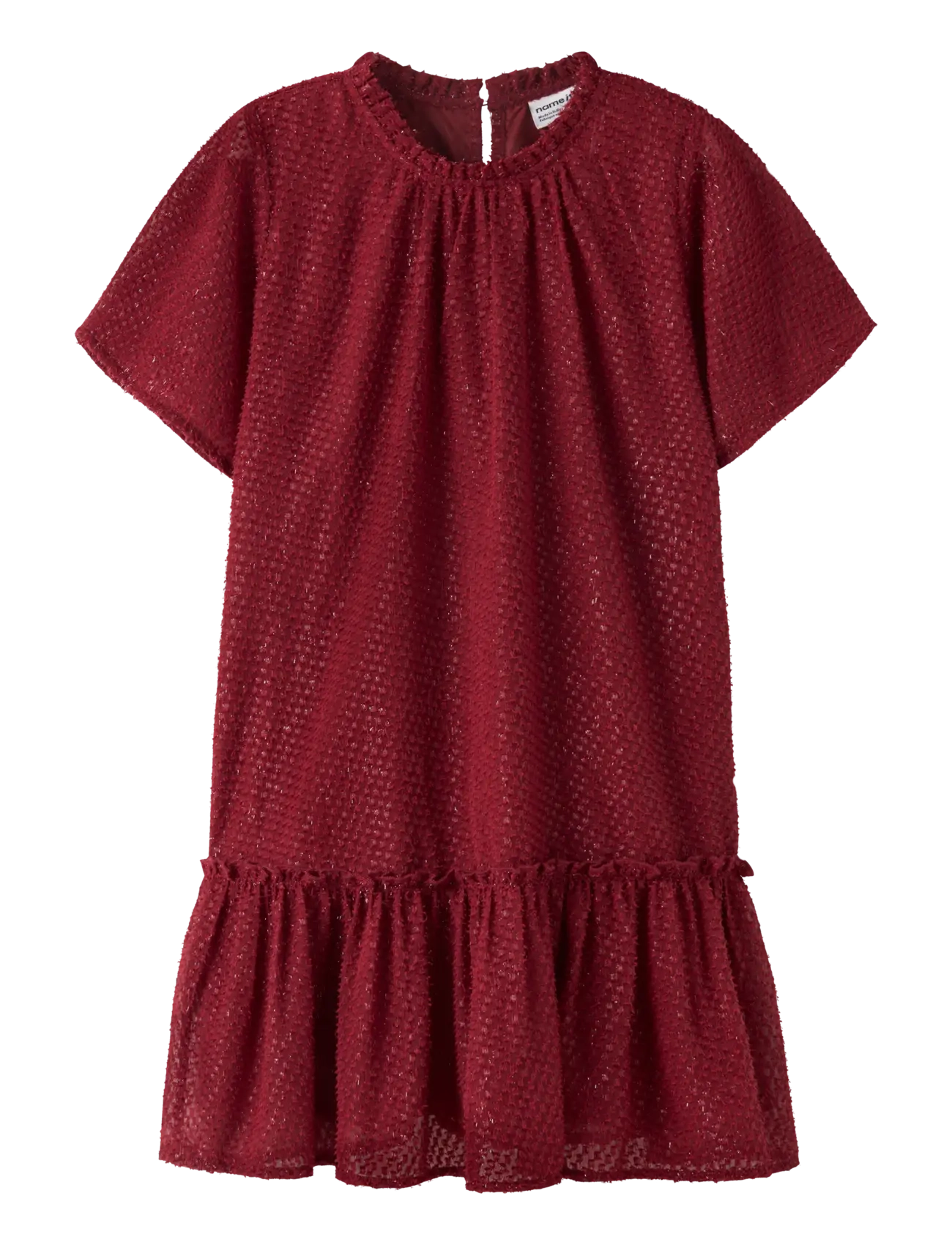 name it - NKFVALERINO SS DRESS - kurzärmelige freizeitkleider - red dahlia - 0