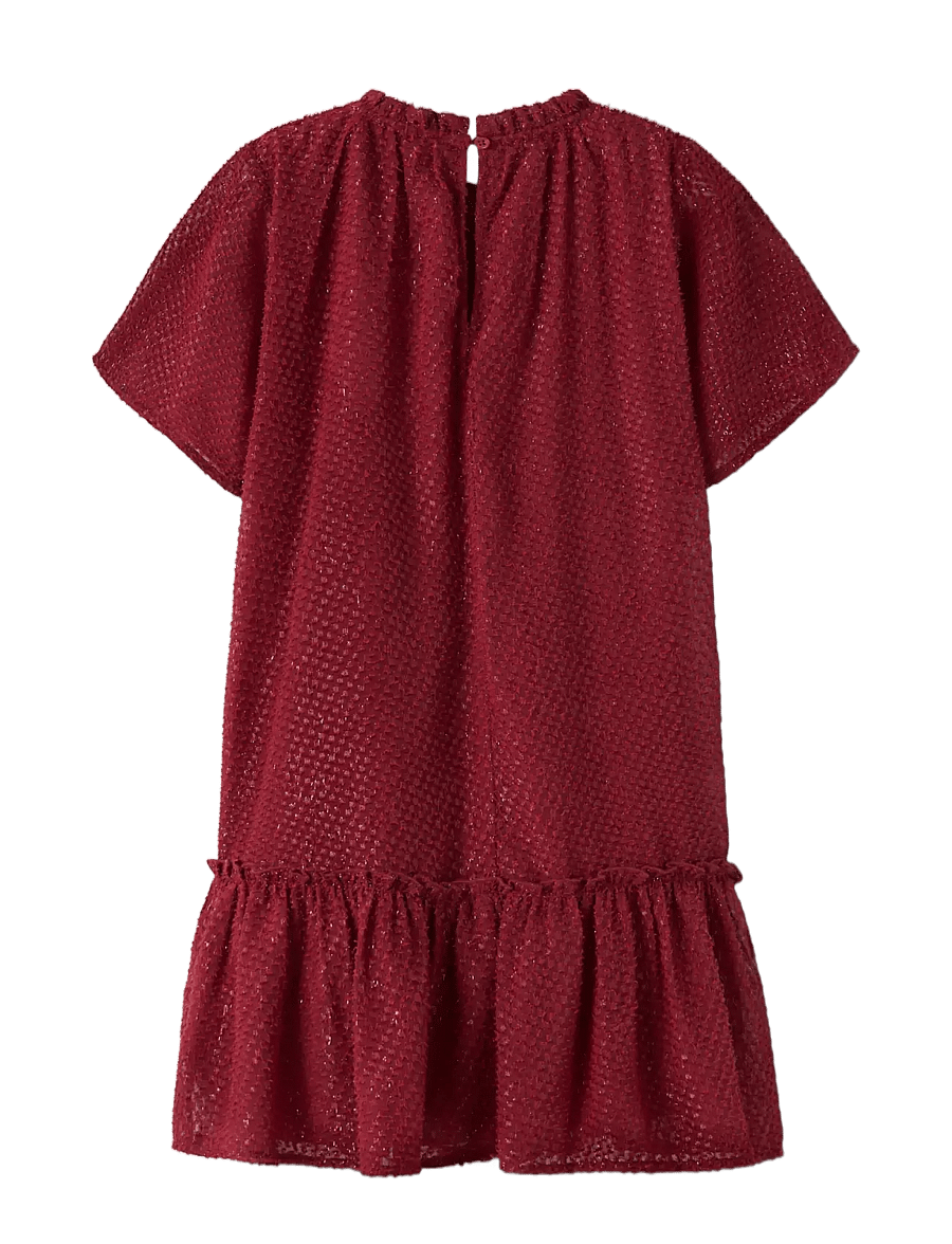 name it - NKFVALERINO SS DRESS - kurzärmelige freizeitkleider - red dahlia - 1